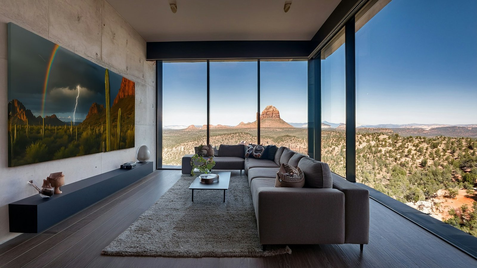Panoramisch interieur in het daglicht